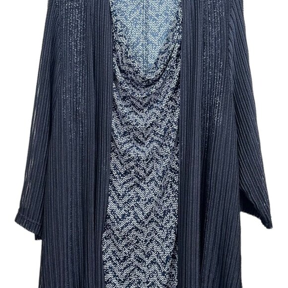 CONNECTED APPAREL Women SZ 24W Plus Navy BluePullover Cardigan Dress Stretch - Picture 8 of 10